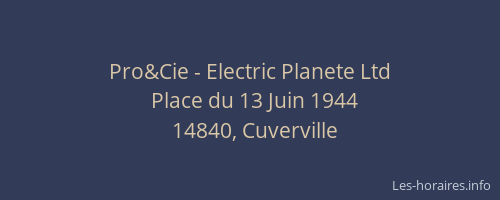Pro&Cie - Electric Planete Ltd