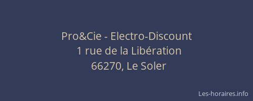 Pro&Cie - Electro-Discount