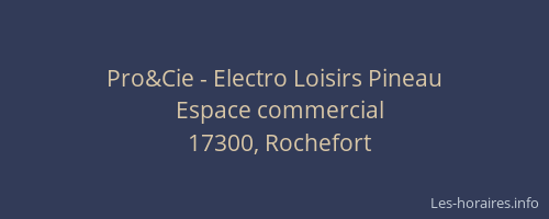 Pro&Cie - Electro Loisirs Pineau