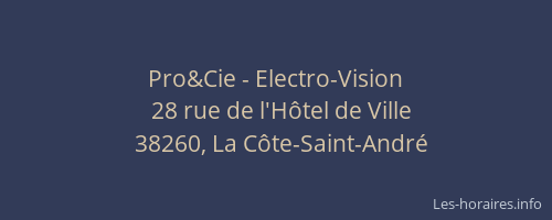 Pro&Cie - Electro-Vision