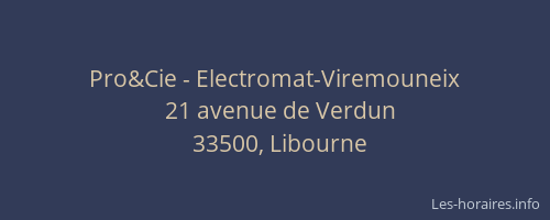 Pro&Cie - Electromat-Viremouneix