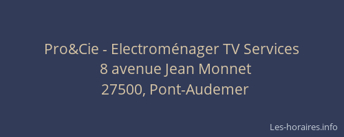Pro&Cie - Electroménager TV Services