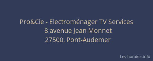 Pro&Cie - Electrom&eacute;nager TV Services