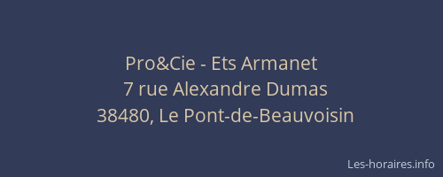 Pro&Cie - Ets Armanet