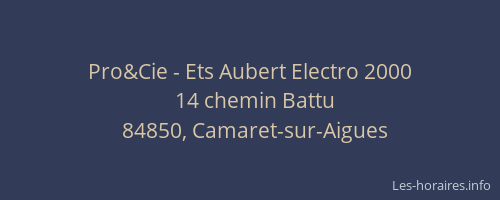 Pro&Cie - Ets Aubert Electro 2000