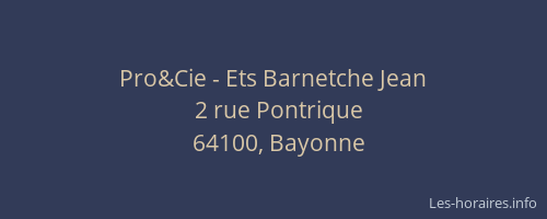 Pro&Cie - Ets Barnetche Jean