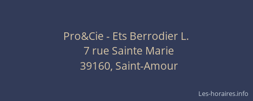 Pro&Cie - Ets Berrodier L.
