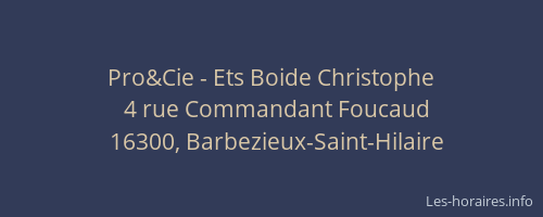 Pro&Cie - Ets Boide Christophe