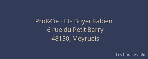 Pro&Cie - Ets Boyer Fabien