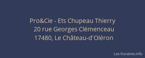 Pro&Cie - Ets Chupeau Thierry