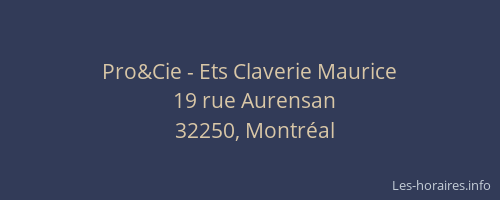 Pro&Cie - Ets Claverie Maurice