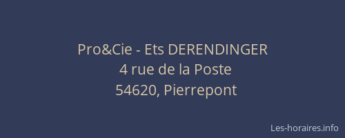 Pro&Cie - Ets DERENDINGER