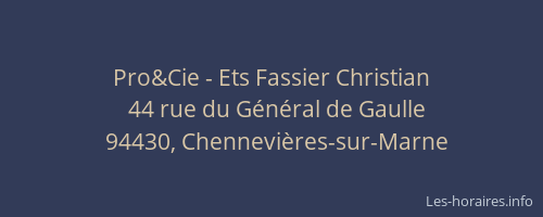 Pro&Cie - Ets Fassier Christian