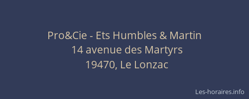 Pro&Cie - Ets Humbles & Martin