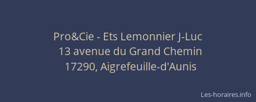 Pro&Cie - Ets Lemonnier J-Luc