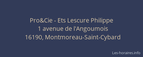 Pro&Cie - Ets Lescure Philippe