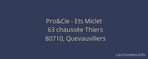 Pro&Cie - Ets Miclet