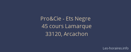 Pro&Cie - Ets Negre