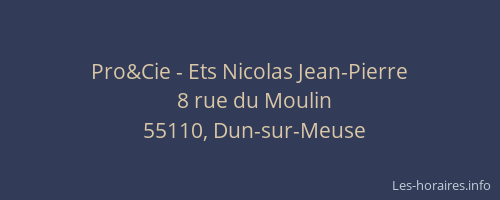 Pro&Cie - Ets Nicolas Jean-Pierre