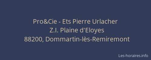 Pro&Cie - Ets Pierre Urlacher