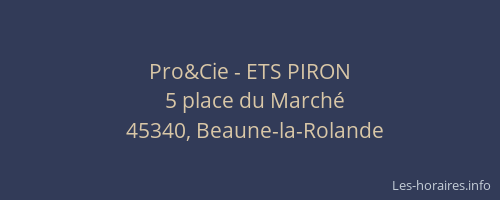 Pro&Cie - ETS PIRON