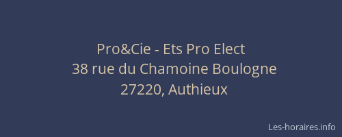 Pro&Cie - Ets Pro Elect