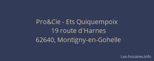 Pro&Cie - Ets Quiquempoix