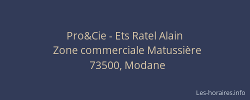 Pro&Cie - Ets Ratel Alain