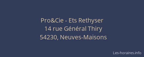 Pro&Cie - Ets Rethyser