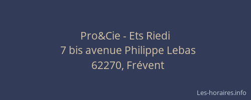 Pro&Cie - Ets Riedi