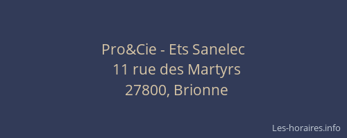 Pro&Cie - Ets Sanelec