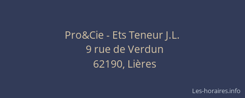 Pro&Cie - Ets Teneur J.L.