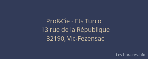 Pro&Cie - Ets Turco