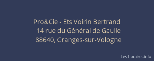 Pro&Cie - Ets Voirin Bertrand