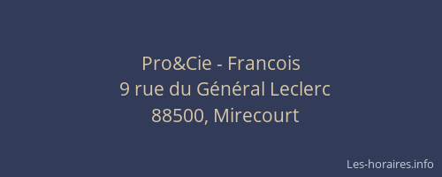 Pro&Cie - Francois