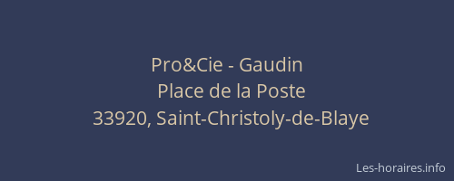 Pro&Cie - Gaudin