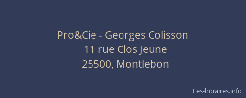 Pro&Cie - Georges Colisson