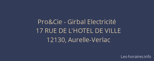Pro&Cie - Girbal Electricité