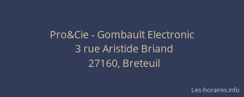Pro&Cie - Gombault Electronic