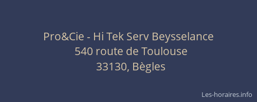 Pro&Cie - Hi Tek Serv Beysselance