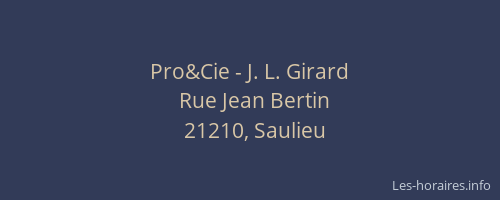 Pro&Cie - J. L. Girard
