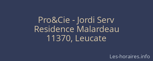 Pro&amp;Cie - Jordi Serv