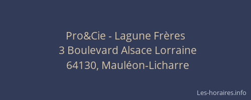 Pro&Cie - Lagune Frères