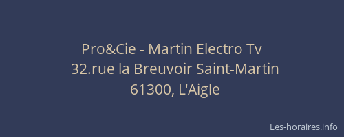 Pro&Cie - Martin Electro Tv