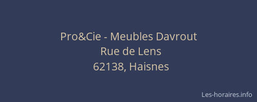 Pro&Cie - Meubles Davrout