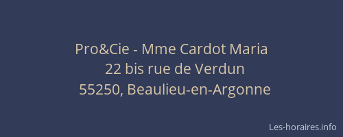 Pro&Cie - Mme Cardot Maria