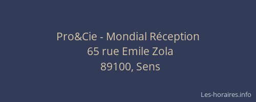 Pro&Cie - Mondial R&eacute;ception