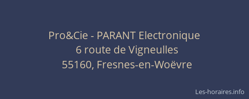 Pro&Cie - PARANT Electronique