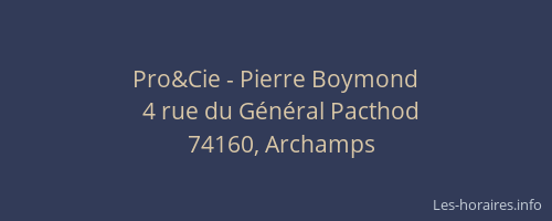 Pro&Cie - Pierre Boymond