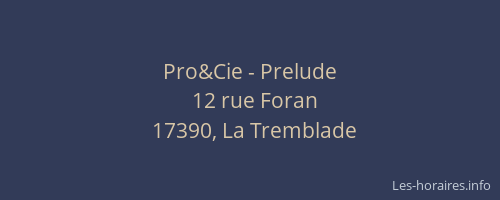 Pro&Cie - Prelude